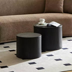 Set tavolini da caffè a incastro 2 pezzi, set tavolini da caffè in MDF Soggiorno/zona living, nero