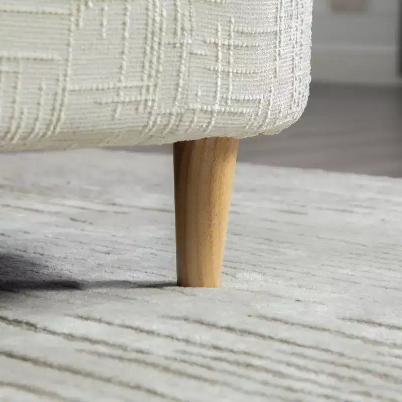 GDFStudio Agnes Modern 77 Chaise longue in ciniglia con struttura in legno di gomma e 2 cuscini a rullo