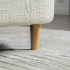 GDFStudio Agnes Modern 77 Chaise longue in ciniglia con struttura in legno di gomma e 2 cuscini a rullo