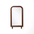 LuxenHome Modern Rounded Rectangle Wall Mirror with Pine Wood Frame, 43.3 H x 23.62 W Large Wood Framed Decorative Accent Mirror Brown