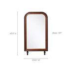Specchio da parete rettangolare arrotondato moderno LuxenHome con cornice in legno di pino, 43,3 A x 23,62 L, grande specchio decorativo con cornice in legno marrone