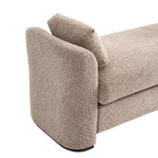 GDFStudio Jase Panca Moderna in Bouclé con Struttura in Legno di Gomma e Cuscini