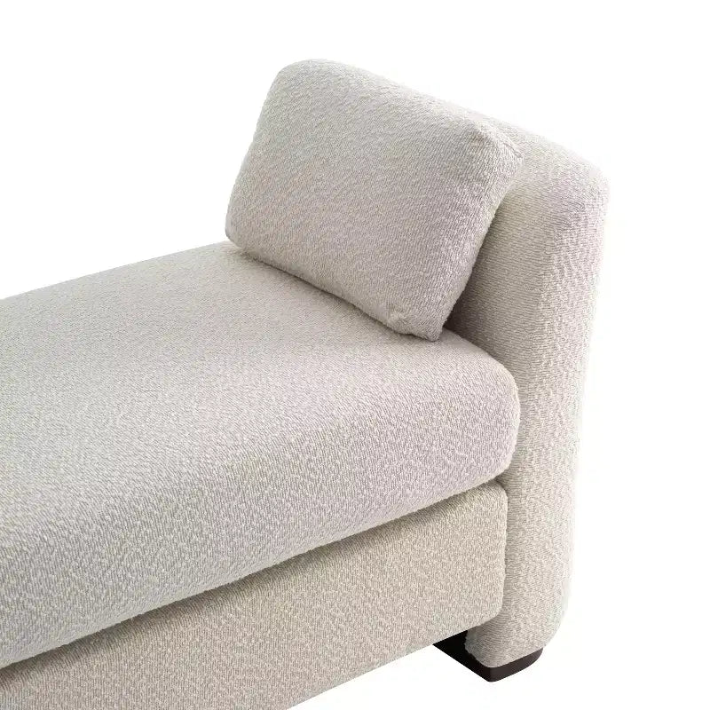 GDFStudio Jase Panca Moderna in Bouclé con Struttura in Legno di Gomma e Cuscini