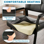 Chaise Visiteur en Cuir BestMassage, Capacité de 113 kg, Chaise de Réception Facile à Nettoyer pour Bureau, Salle d'Attente et Maison