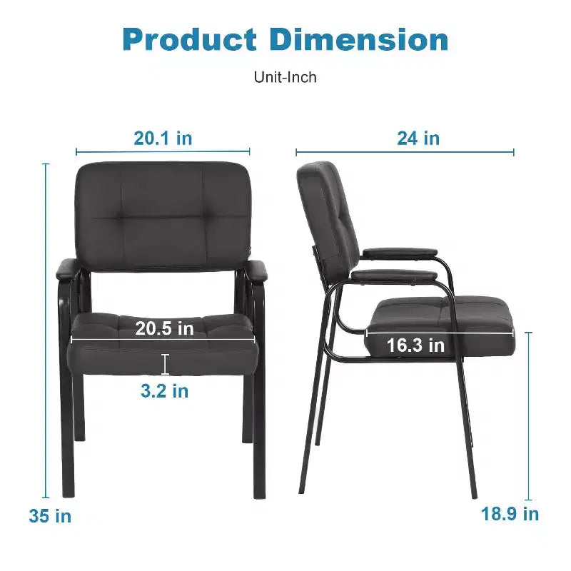 Chaise Visiteur en Cuir BestMassage, Capacité de 113 kg, Chaise de Réception Facile à Nettoyer pour Bureau, Salle d'Attente et Maison