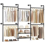Besiost Industrial Pipe Clothing Rack, 2.2-3.3m Sistema di armadio a parete
