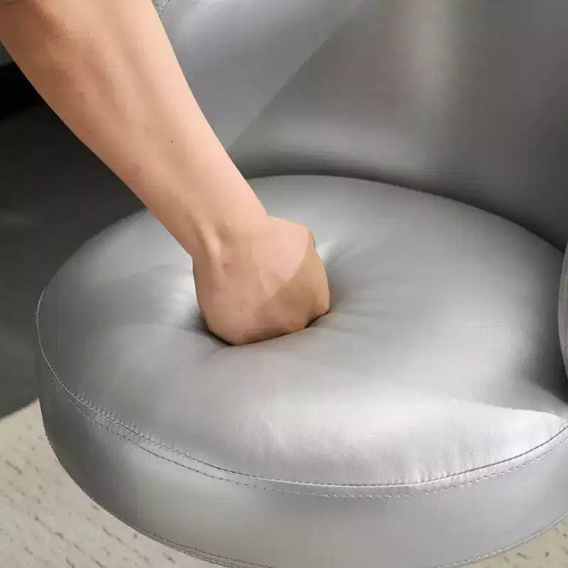 Sedia girevole moderna Karl Home in PU, senza braccioli, senza ruote, altezza regolabile, sedia da scrivania da ufficio con supporto per la schiena, nei colori bianco e marrone