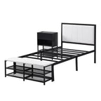 MAYEERTY Letto a Piattaforma Rivestito in Pile Teddy con Contenitore Sottoposto, Design Curvo e Robusta Struttura Solida