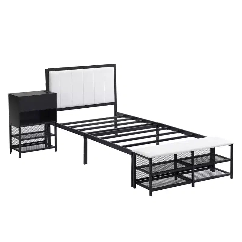 MAYEERTY Letto a Piattaforma Rivestito in Pile Teddy con Contenitore Sottoposto, Design Curvo e Robusta Struttura Solida