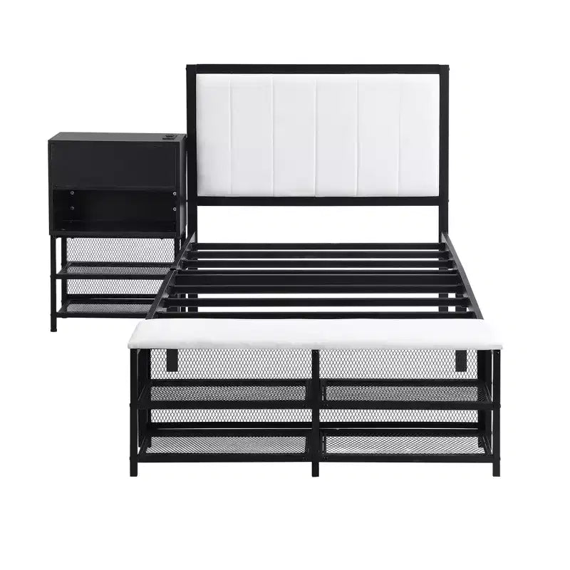 MAYEERTY Letto a Piattaforma Rivestito in Pile Teddy con Contenitore Sottoposto, Design Curvo e Robusta Struttura Solida