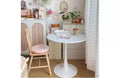 Fun little toys brand White Round Table, Modern Dining Table, MDF Top and Steel Base Tulip Round Kitchen Table, Mid Century Coffee Table