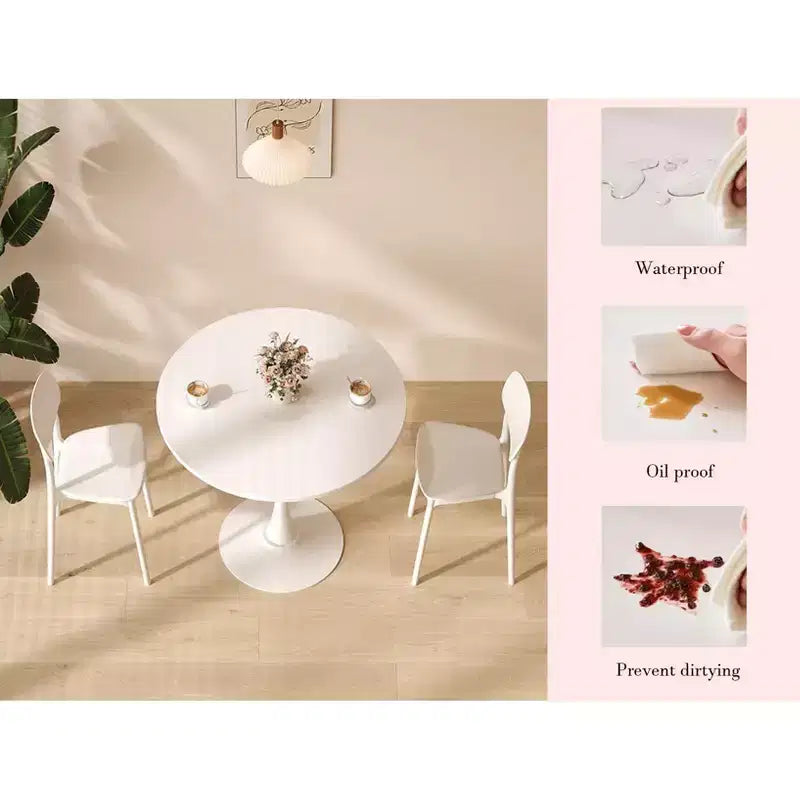 Simpatici giocattoli di marca Tavolo Rotondo Bianco, Tavolo da Pranzo Moderno, Tavolo da Cucina Rotondo Tulipano con Piano in MDF e Base in Acciaio, Tavolino da Caffè Mid-Century