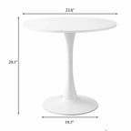 Simpatici giocattoli di marca Tavolo Rotondo Bianco, Tavolo da Pranzo Moderno, Tavolo da Cucina Rotondo Tulipano con Piano in MDF e Base in Acciaio, Tavolino da Caffè Mid-Century