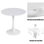 Simpatici giocattoli di marca Tavolo Rotondo Bianco, Tavolo da Pranzo Moderno, Tavolo da Cucina Rotondo Tulipano con Piano in MDF e Base in Acciaio, Tavolino da Caffè Mid-Century