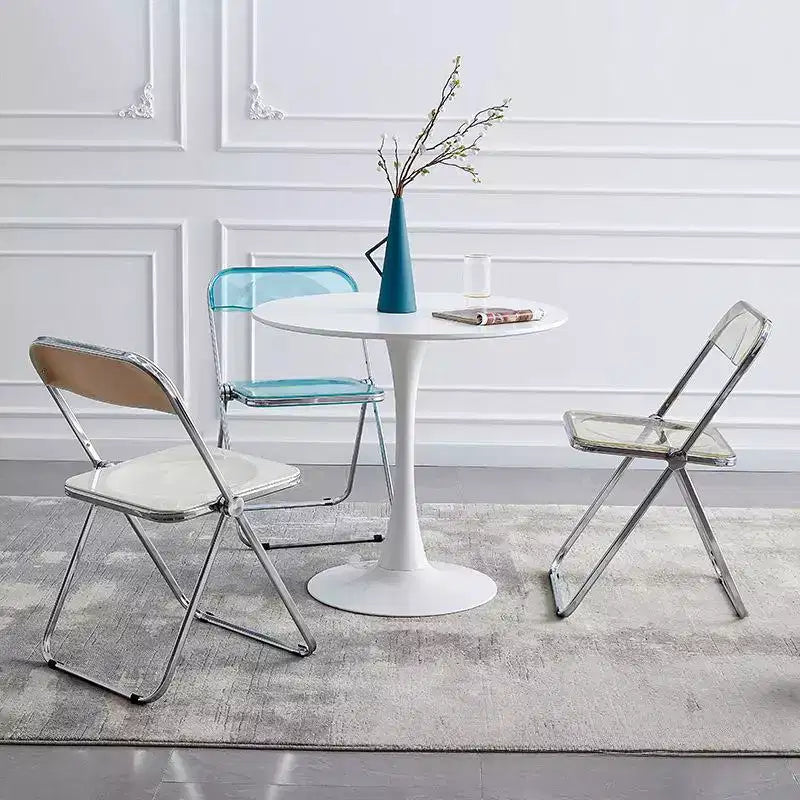 Simpatici giocattoli di marca Tavolo Rotondo Bianco, Tavolo da Pranzo Moderno, Tavolo da Cucina Rotondo Tulipano con Piano in MDF e Base in Acciaio, Tavolino da Caffè Mid-Century