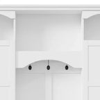 Appendiabiti Moderno Tutto in Uno con Ripiani Regolabili, Panca Contenitore Rustica con 7 Ganci e Mobiletti Laterali, Organizer da Ingresso - ModernLuxe
