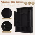 Appendiabiti Moderno Tutto in Uno con Ripiani Regolabili, Panca Contenitore Rustica con 7 Ganci e Mobiletti Laterali, Organizer da Ingresso - ModernLuxe