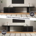 JVNOXK Mobile TV Allungabile da 60,6-84,3'' per TV Fino a 55 Pollici, Porta TV Moderno, Centro di Intrattenimento con Contenitore, per Soggiorno, Camera da Letto, Noce