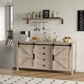 60 Farmhouse Sideboard Buffet Cabinet with Sliding Barn Doors and 4 Drawers