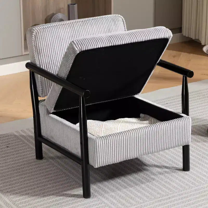 GDFStudio Joule Poltrona Accento Moderna imbottita Mid-Century con Seduta Contenitore e Cuscino