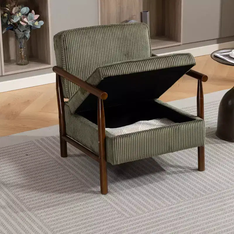 GDFStudio Joule Poltrona Accento Moderna imbottita Mid-Century con Seduta Contenitore e Cuscino