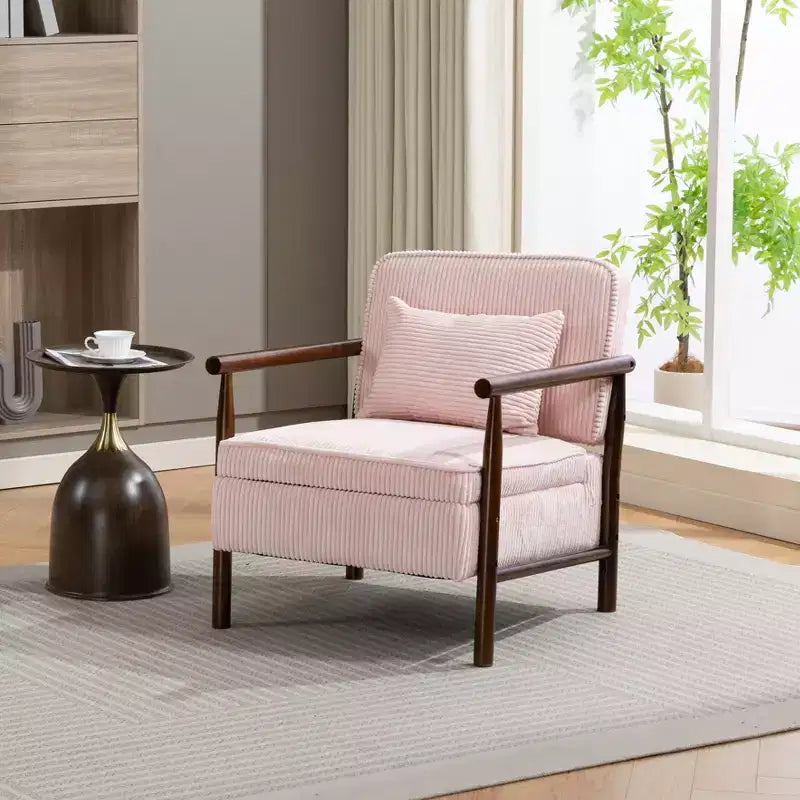 GDFStudio Joule Poltrona Accento Moderna imbottita Mid-Century con Seduta Contenitore e Cuscino
