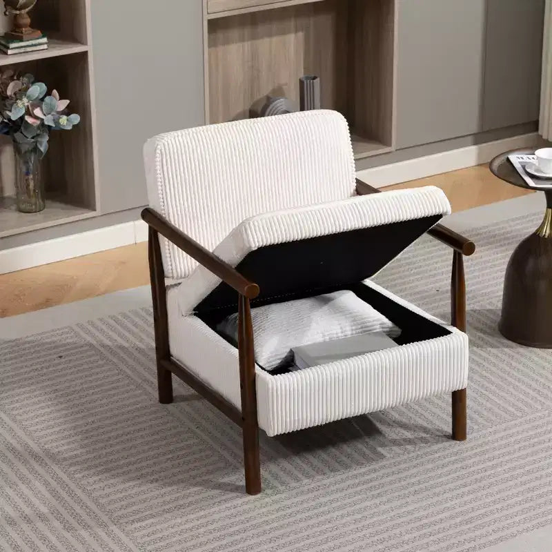 GDFStudio Joule Poltrona Accento Moderna imbottita Mid-Century con Seduta Contenitore e Cuscino