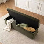 60 Moderno Velluto Panche Contenitore Imbottite, Elegante Seduta da Salotto con Contenitore Nascosto, Panchina da Fondo Letto e Ingresso-Panipeachy