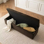 60 Moderno Velluto Panche Contenitore Imbottite, Elegante Seduta da Salotto con Contenitore Nascosto, Panchina da Fondo Letto e Ingresso-Panipeachy