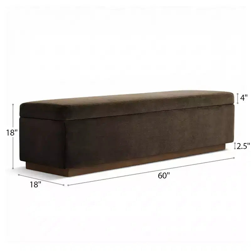 60 Moderno Velluto Panche Contenitore Imbottite, Elegante Seduta da Salotto con Contenitore Nascosto, Panchina da Fondo Letto e Ingresso-Panipeachy