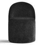 Poltrona girevole accentuata moderna con rivestimento in ciniglia e rotelle, sedia lounge senza braccioli per soggiorno, camera da letto o ufficio-Panipeachy