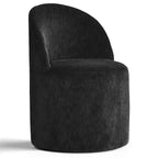 Poltrona girevole accentuata moderna con rivestimento in ciniglia e rotelle, sedia lounge senza braccioli per soggiorno, camera da letto o ufficio-Panipeachy