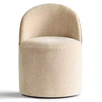 Poltrona girevole accentuata moderna con rivestimento in ciniglia e rotelle, sedia lounge senza braccioli per soggiorno, camera da letto o ufficio-Panipeachy