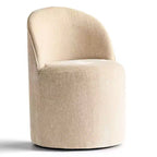 Poltrona girevole accentuata moderna con rivestimento in ciniglia e rotelle, sedia lounge senza braccioli per soggiorno, camera da letto o ufficio-Panipeachy