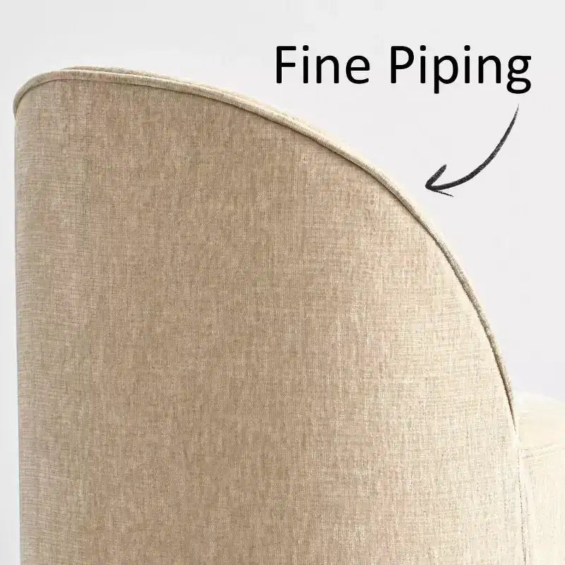 Poltrona girevole accentuata moderna con rivestimento in ciniglia e rotelle, sedia lounge senza braccioli per soggiorno, camera da letto o ufficio-Panipeachy