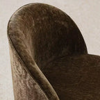 Poltrona girevole accentuata moderna con rivestimento in ciniglia e rotelle, sedia lounge senza braccioli per soggiorno, camera da letto o ufficio-Panipeachy