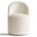 Poltrona girevole accentuata moderna con rivestimento in ciniglia e rotelle, sedia lounge senza braccioli per soggiorno, camera da letto o ufficio-Panipeachy