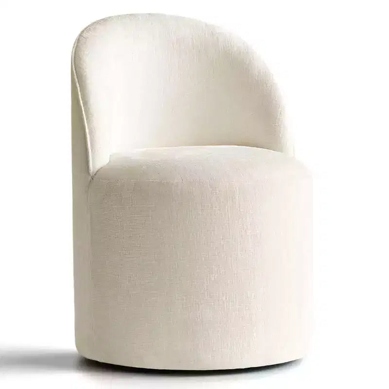 Poltrona girevole accentuata moderna con rivestimento in ciniglia e rotelle, sedia lounge senza braccioli per soggiorno, camera da letto o ufficio-Panipeachy