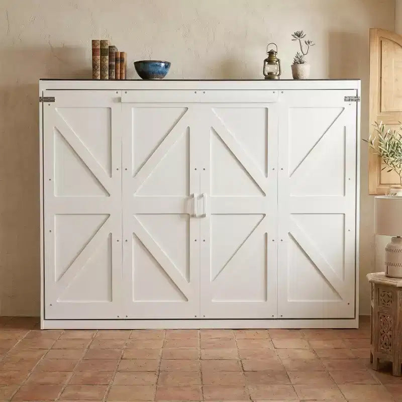 Letto a scomparsa Queen Size, Letto a muro pieghevole con prese di corrente e porte USB per camera da letto, piccoli appartamenti, salvaspazio - ModernLuxe