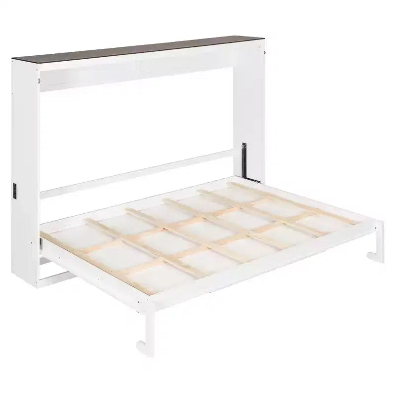 Letto a scomparsa Queen Size, Letto a muro pieghevole con prese di corrente e porte USB per camera da letto, piccoli appartamenti, salvaspazio - ModernLuxe