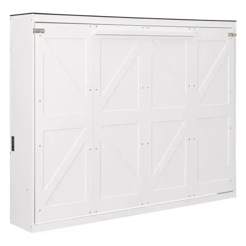 Letto a scomparsa Queen Size, Letto a muro pieghevole con prese di corrente e porte USB per camera da letto, piccoli appartamenti, salvaspazio - ModernLuxe