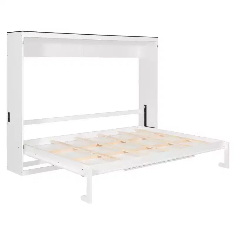Letto a scomparsa Queen Size, Letto a muro pieghevole con prese di corrente e porte USB per camera da letto, piccoli appartamenti, salvaspazio - ModernLuxe