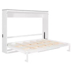 Letto a scomparsa Queen Size, Letto a muro pieghevole con prese di corrente e porte USB per camera da letto, piccoli appartamenti, salvaspazio - ModernLuxe