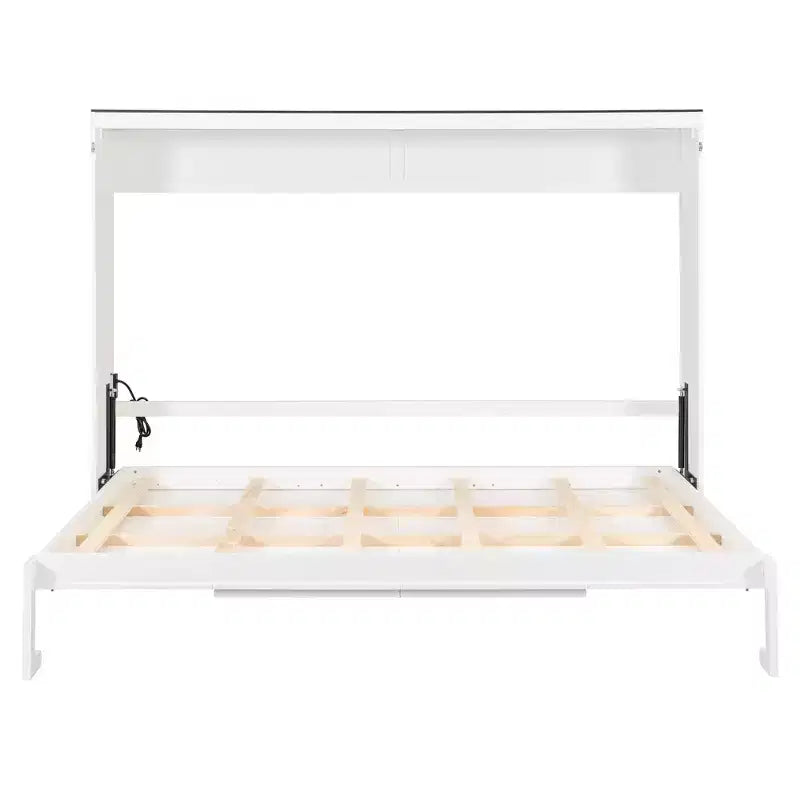 Letto a scomparsa Queen Size, Letto a muro pieghevole con prese di corrente e porte USB per camera da letto, piccoli appartamenti, salvaspazio - ModernLuxe