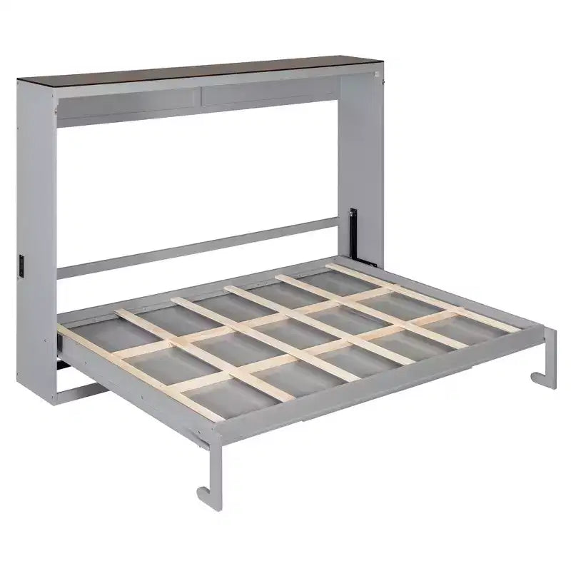 Letto a scomparsa Queen Size, Letto a muro pieghevole con prese di corrente e porte USB per camera da letto, piccoli appartamenti, salvaspazio - ModernLuxe