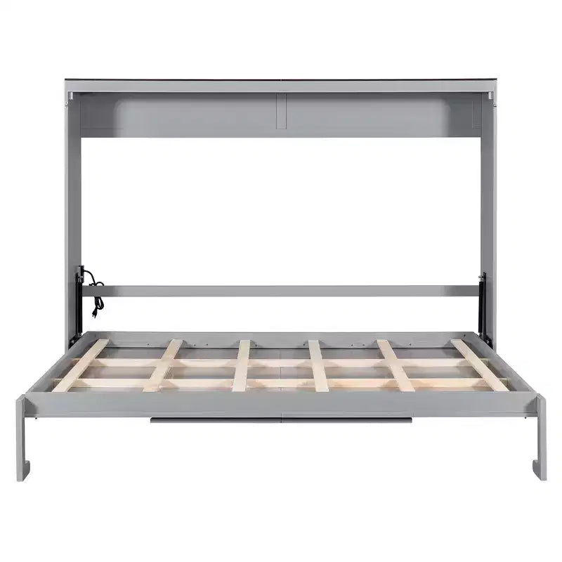 Letto a scomparsa Queen Size, Letto a muro pieghevole con prese di corrente e porte USB per camera da letto, piccoli appartamenti, salvaspazio - ModernLuxe