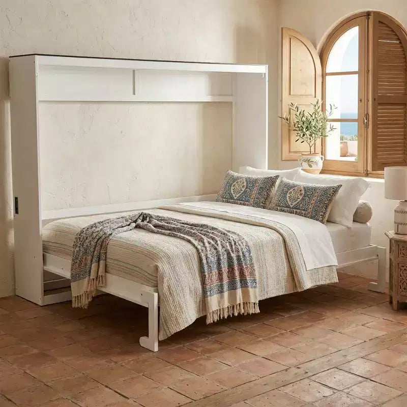 Letto a scomparsa Queen Size, Letto a muro pieghevole con prese di corrente e porte USB per camera da letto, piccoli appartamenti, salvaspazio - ModernLuxe