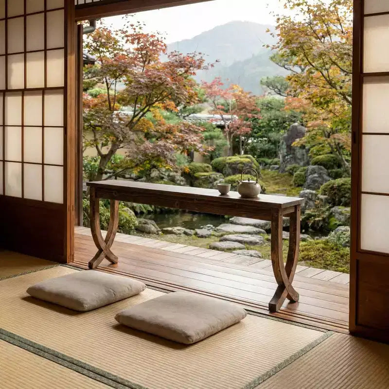 JVNOXK Tavolino Rustico da Fattoria in Legno Massello a 2 Piani per Soggiorno