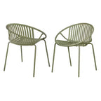 Set da pranzo moderno da esterno da 7 pezzi con sedie impilabili e tavolo in legno di acacia