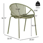 Set da pranzo moderno da esterno da 7 pezzi con sedie impilabili e tavolo in legno di acacia